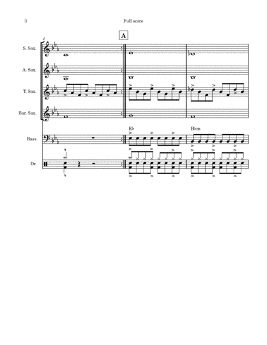 Clocks Saxophone Quartet scores gallery preview page 3