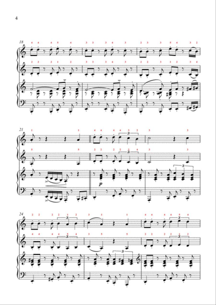 Five-Finger Latina! (Piano Duet - Four Hands) Piano Duet scores gallery preview page 4