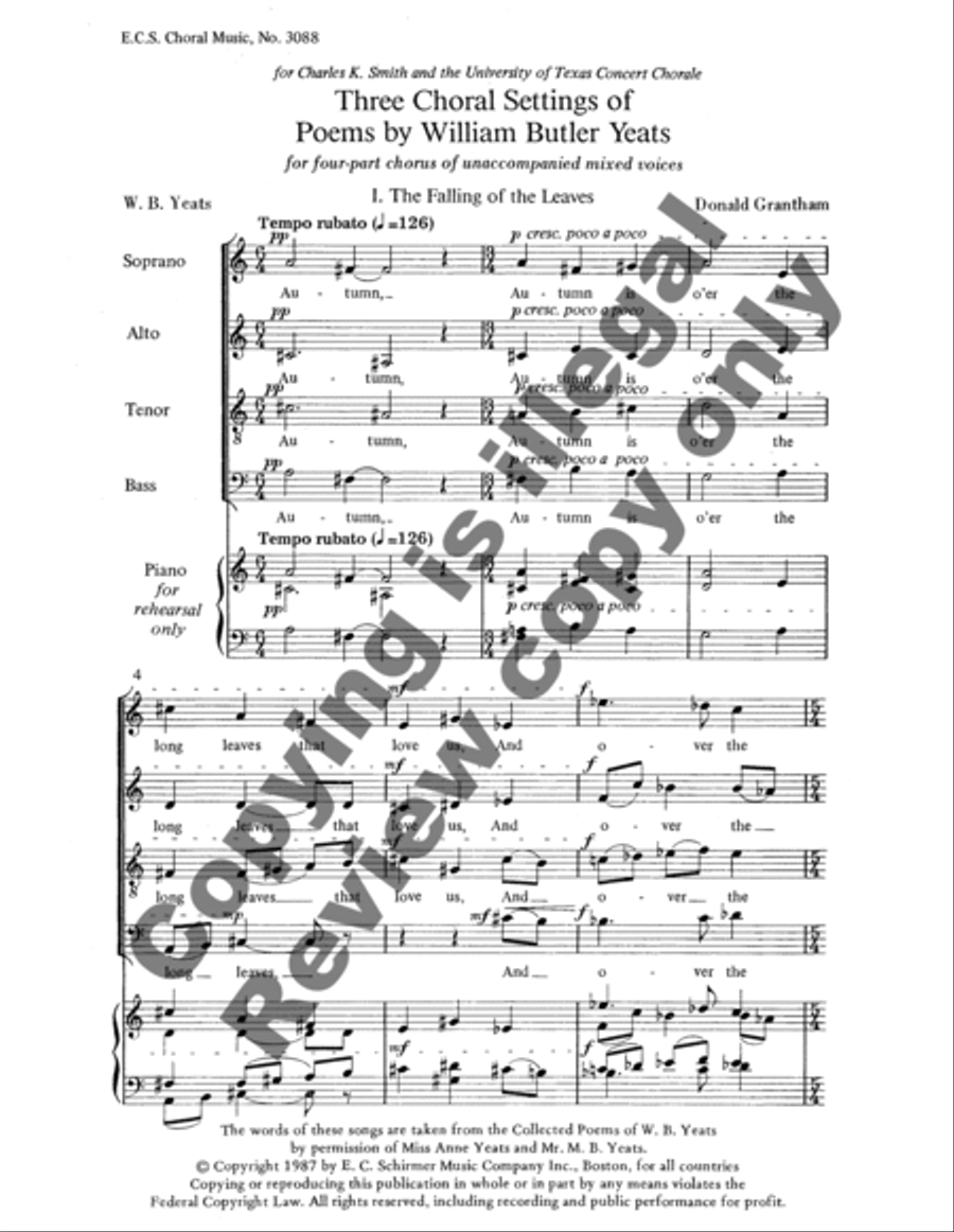 Three Yeats Settings Divisi scores gallery preview page 9