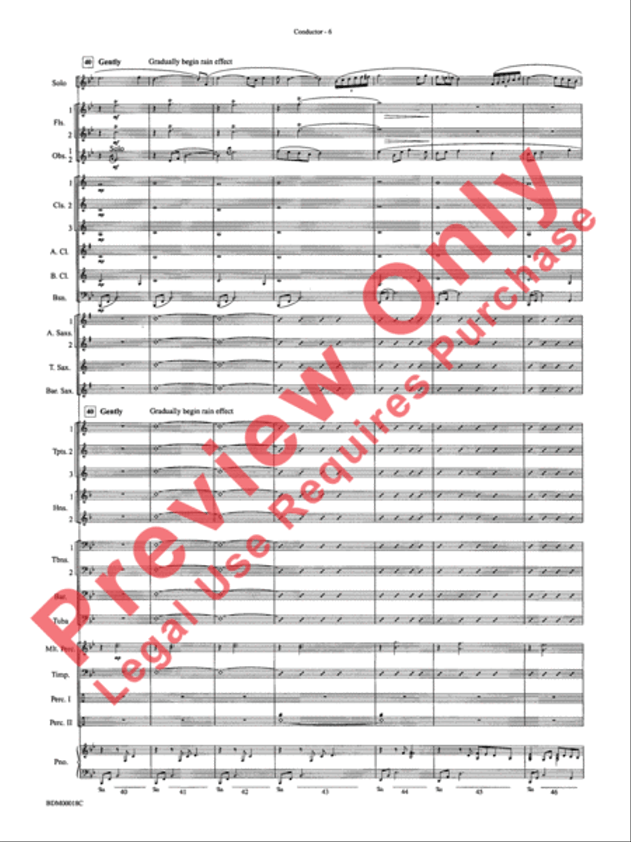 In a Gentle Rain Concert Band scores gallery preview page 8