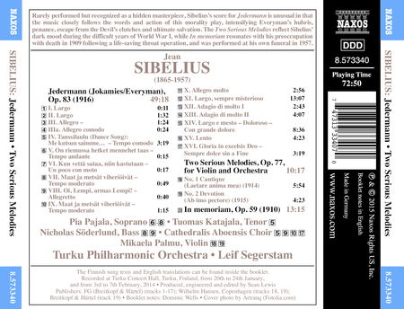 Sibelius: Jedermann, Op. 83 - Two Serious Melodies, Op. 77 - In Memoriam, Op. 59 image number null