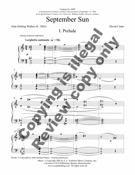 September Sun (Choral Score) image number null