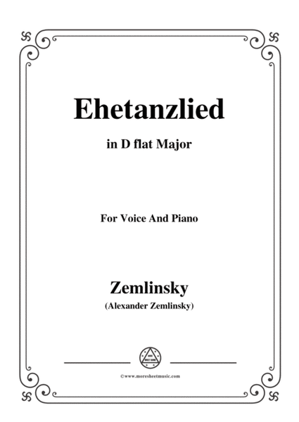 Zemlinsky-Ehetanzlied in D flat Major