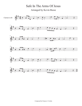 Book cover for Safe In The Arms Of Jesus - Clarinet