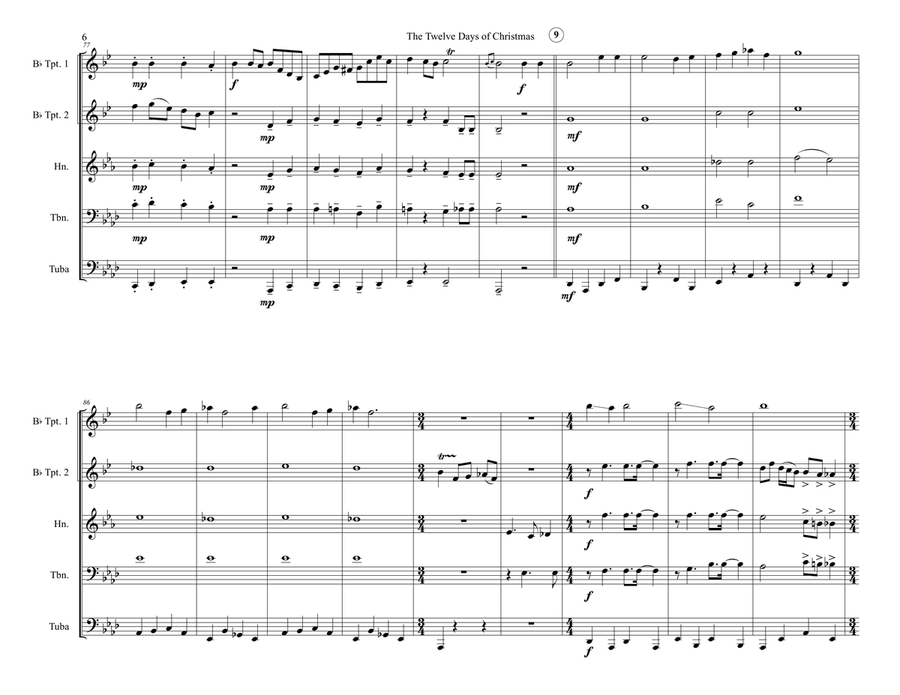 12 Days of Christmas - Brass Quintet Brass Quintet scores gallery preview page 6
