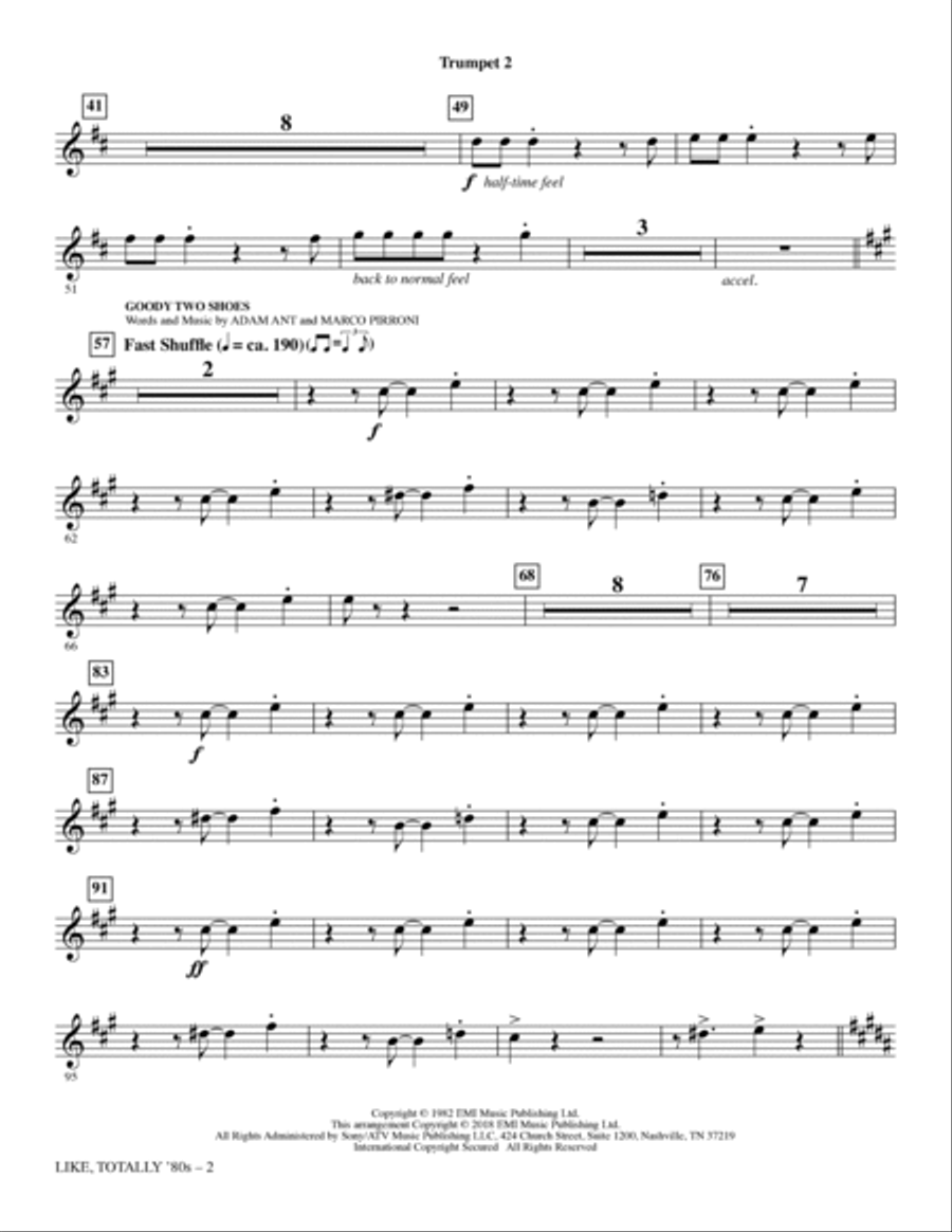 Like, Totally '80s (arr. Mark Brymer) - Trumpet 2 Choir scores gallery preview page 2