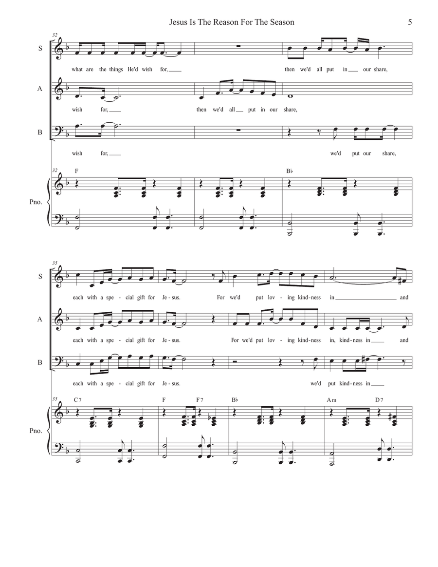 Jesus Is The Reason For The Season (Vocal Trio - (SAB) 3-Part scores gallery preview page 5
