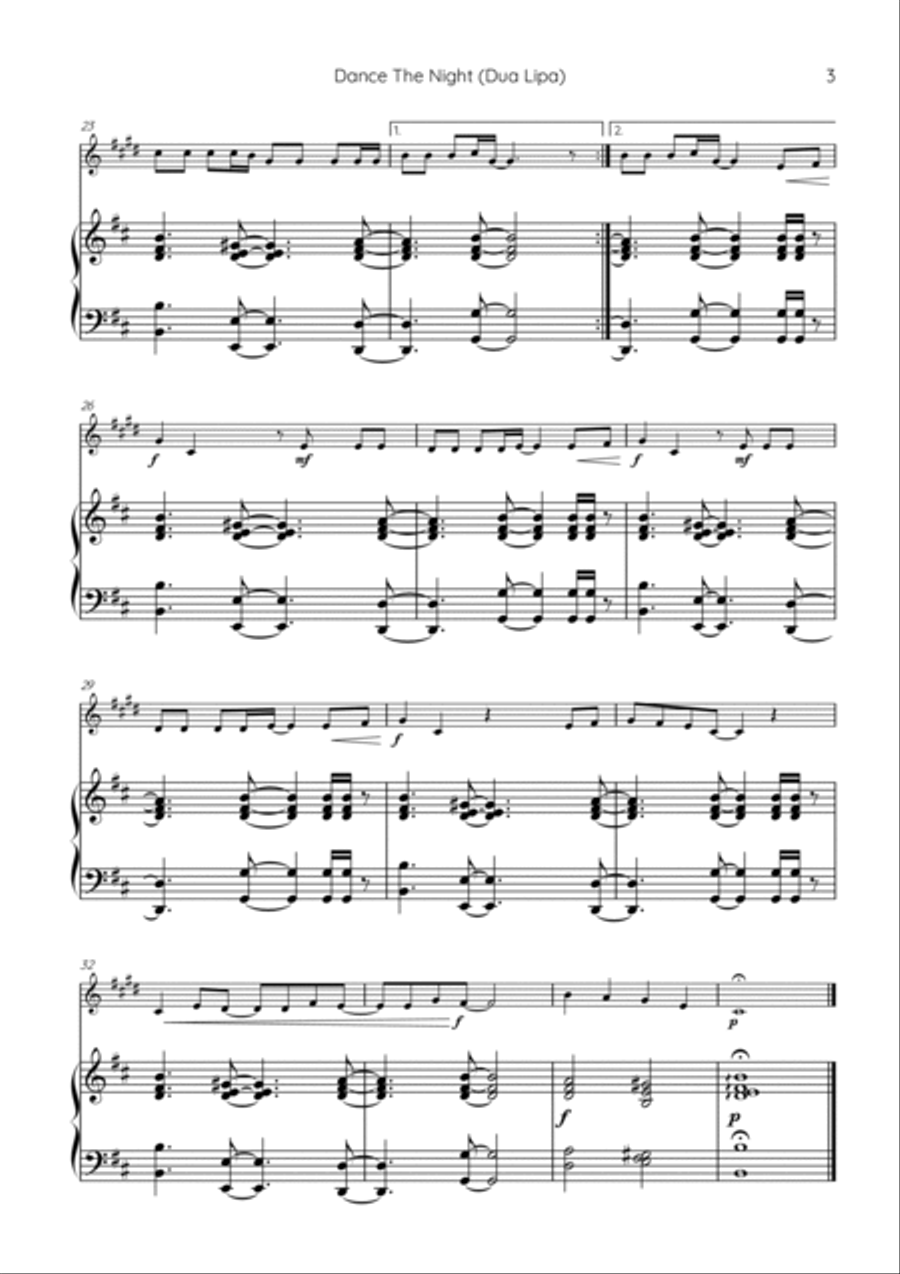 Dance The Night B-Flat Trumpet scores gallery preview page 3