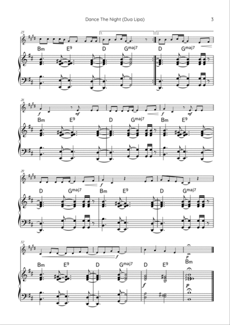 Dance The Night B-Flat Trumpet scores gallery preview page 3