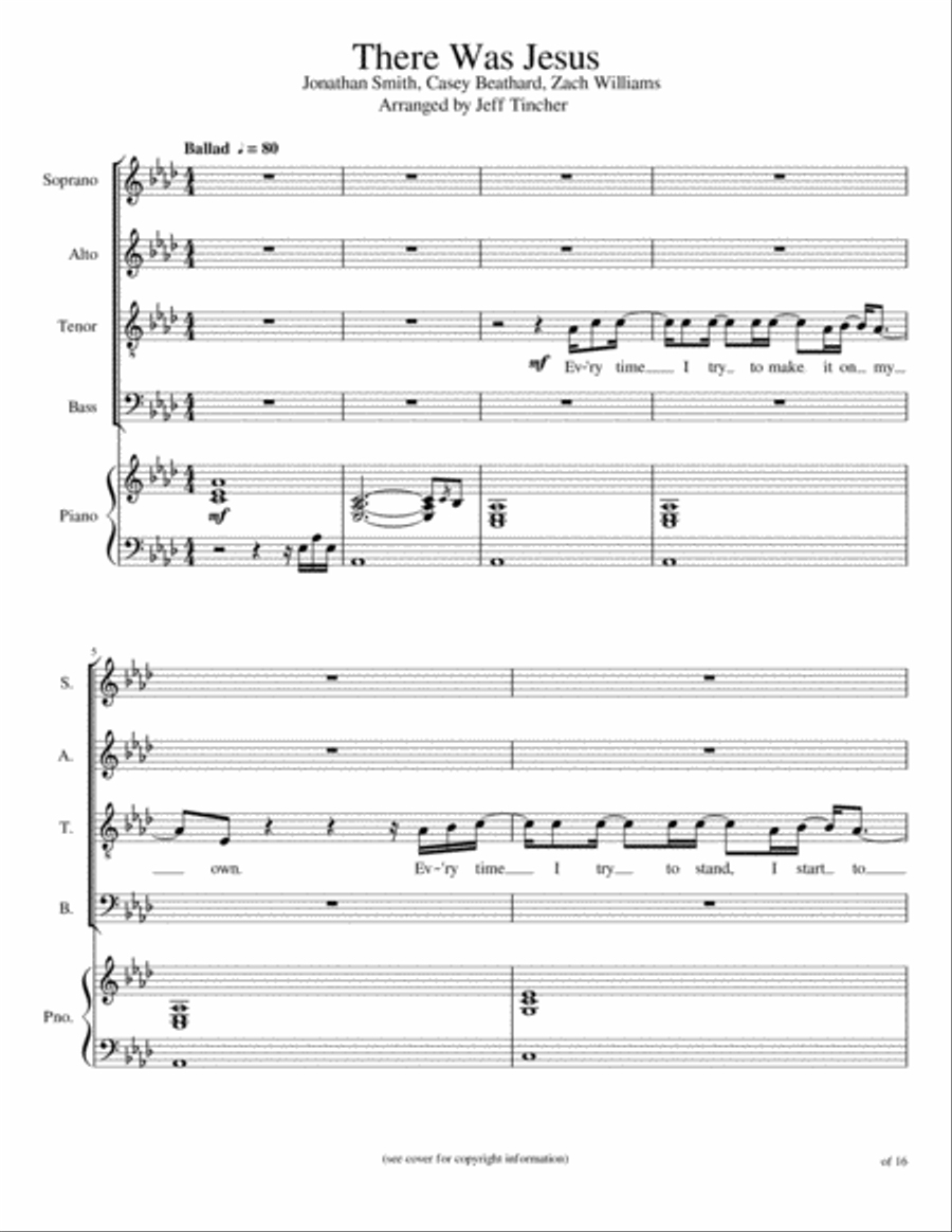 There Was Jesus There Was Jesus 4-Part scores gallery preview page 2