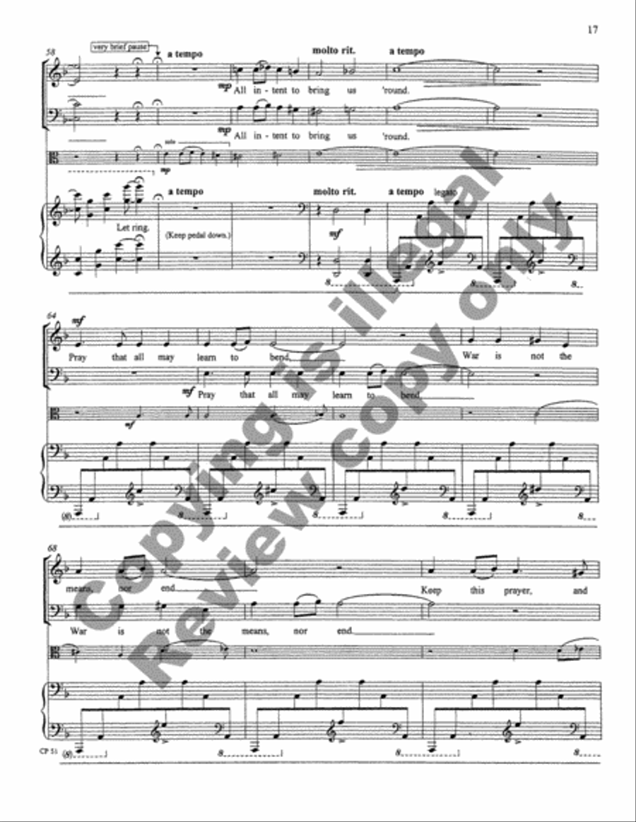 A Song, A Prayer, A Voyage 4-Part scores gallery preview page 17