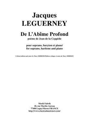 Jacques Leguerney: De L'Abîme Profond for soprano, baritone and piano