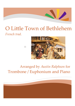 O Little Town Of Bethlehem for trombone solo or euphonium solo - with FREE BACKING TRACK and piano