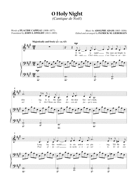 O Holy Night (Cantique De Noel) [Low Voice] by Adolphe-Charles Adam Low Voice - Digital Sheet Music