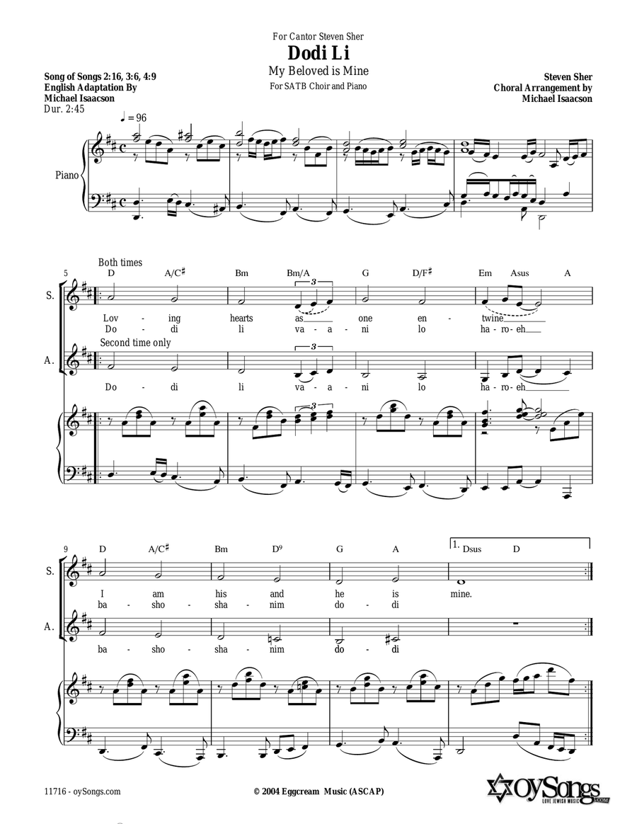 Dodi Li 4-Part scores gallery preview page 1