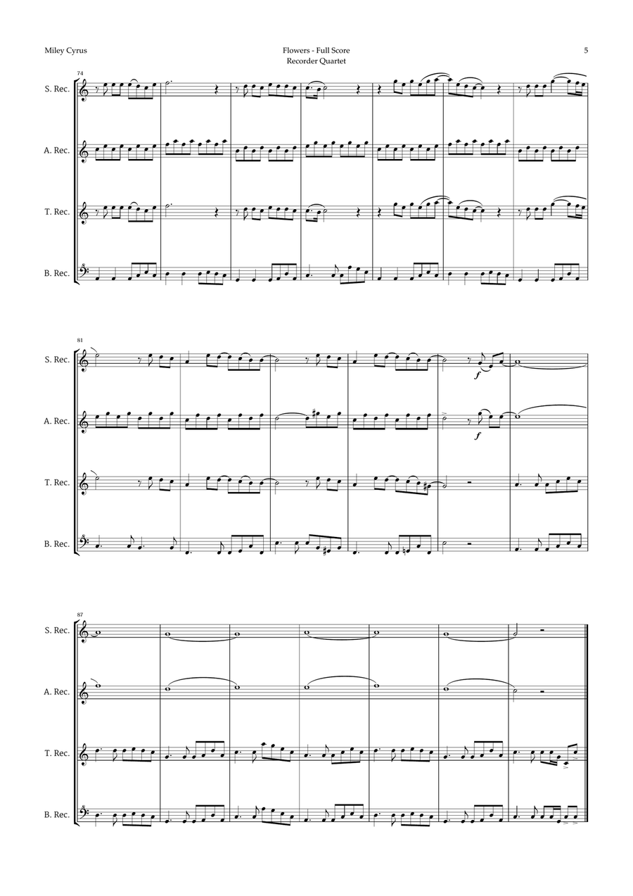 Flowers Recorder scores gallery preview page 5