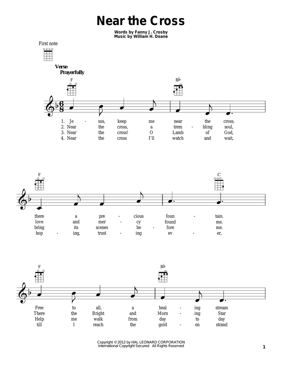 Near The Cross Ukulele scores gallery preview page 1
