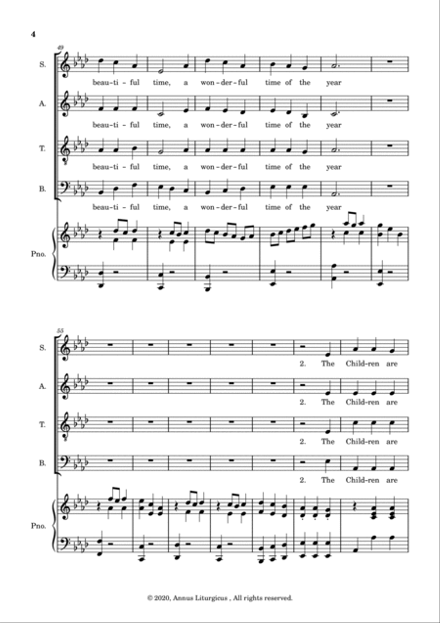 A Beautiful time of the year 4-Part scores gallery preview page 6