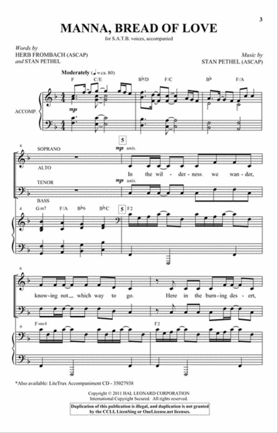 Manna, Bread of Love Manna, Bread of Love 4-Part scores gallery preview page 2