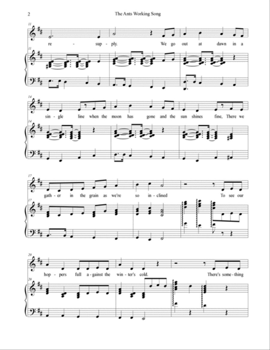 The Ants and the Grasshopper - Piano/VocalScore Unison Choir scores gallery preview page 3