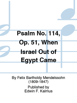 Book cover for Psalm No. 114, Op. 51, When Israel Out of Egypt Came
