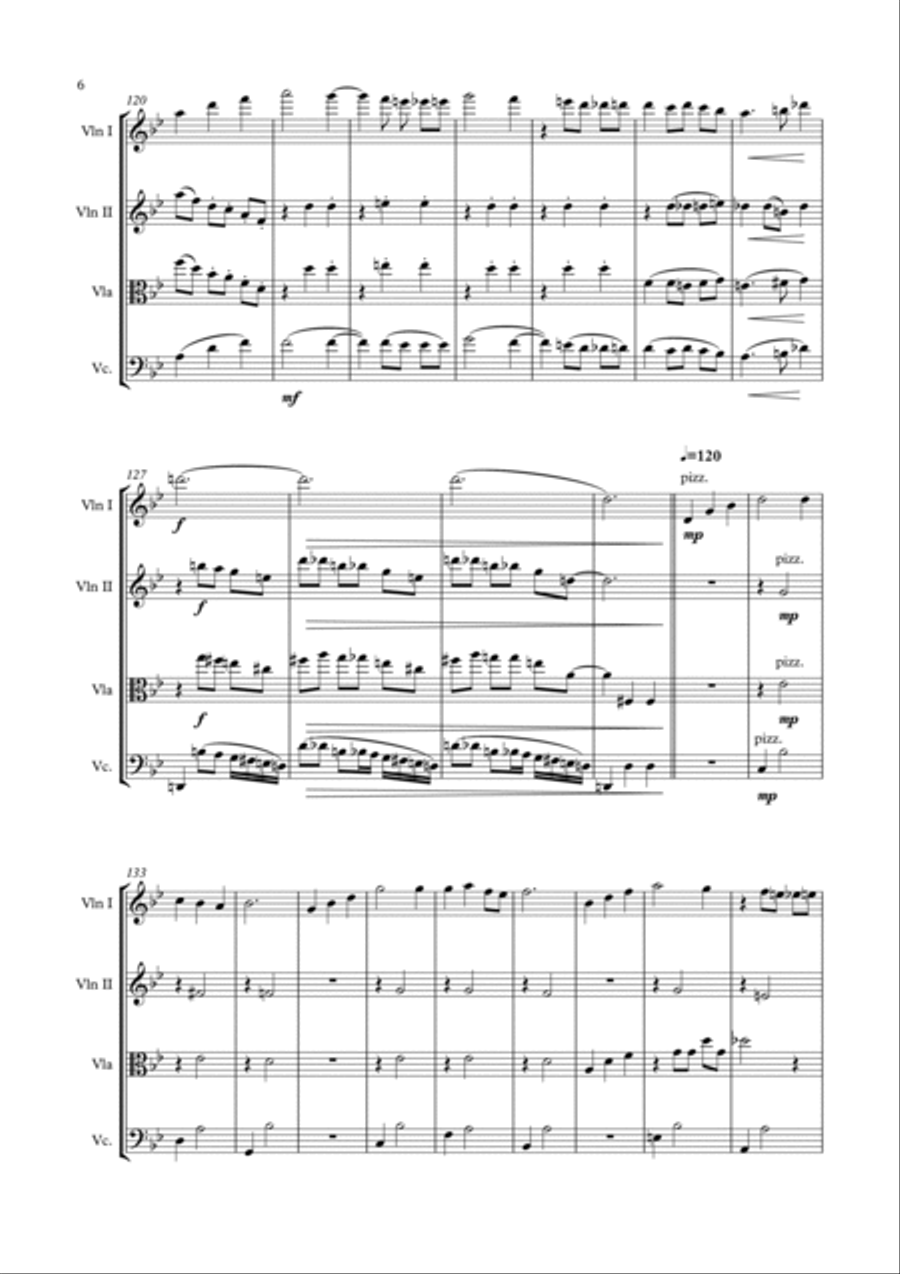 Howl's Moving Castle String Quartet scores gallery preview page 6