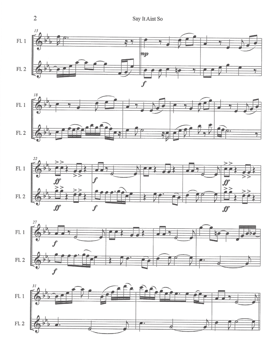 Say It Ain't So Flute Duet scores gallery preview page 3