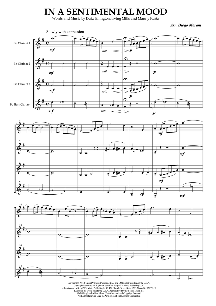 In A Sentimental Mood Woodwind Quartet scores gallery preview page 4