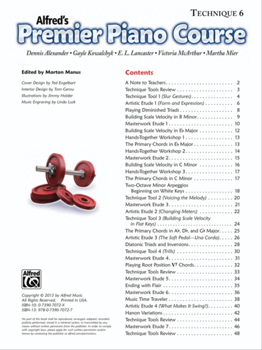 Premier Piano Course Technique, Book 6 Piano Method scores gallery preview page 2