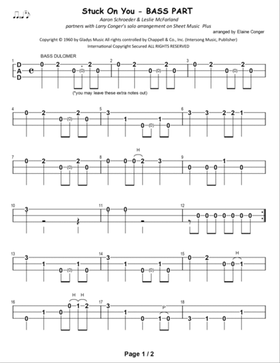 Stuck On You Dulcimer scores gallery preview page 2