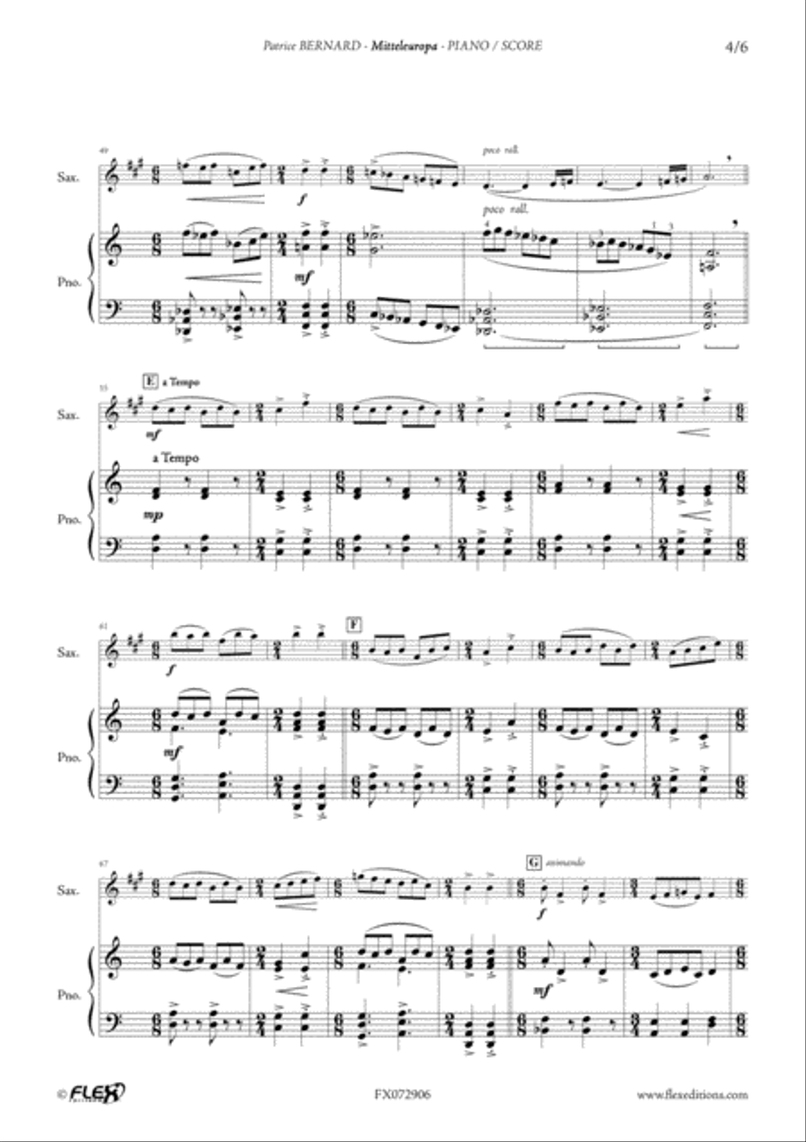 Mitteleuropa Alto Saxophone scores gallery preview page 4