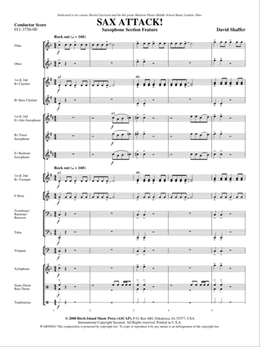 Sax Attack! Concert Band scores gallery preview page 2