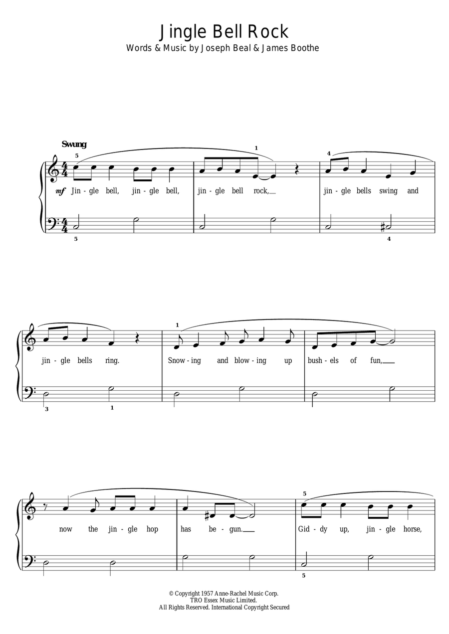 Jingle Bell Rock Piano Solo scores gallery preview page 1