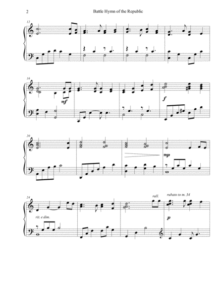 Battle Hymn of the Republic - for a patriotic Memorial Day piano solo image number null