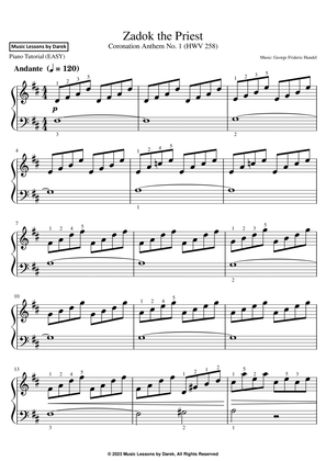 Zadok the Priest (EASY PIANO) Coronation Anthem No. 1 (HWV 258) [George Frideric Handel]