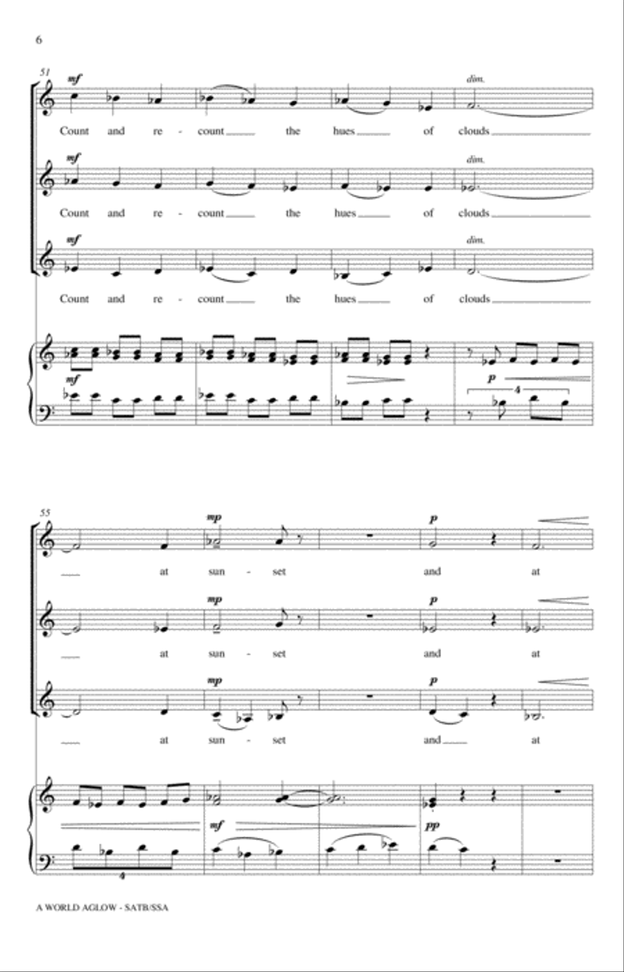 A World Aglow 4-Part scores gallery preview page 6