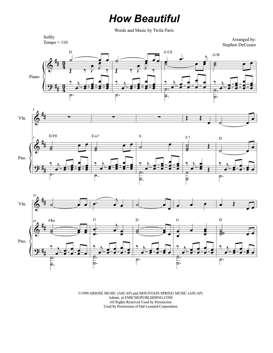How Beautiful How Beautiful Piano Trio scores gallery preview page 1