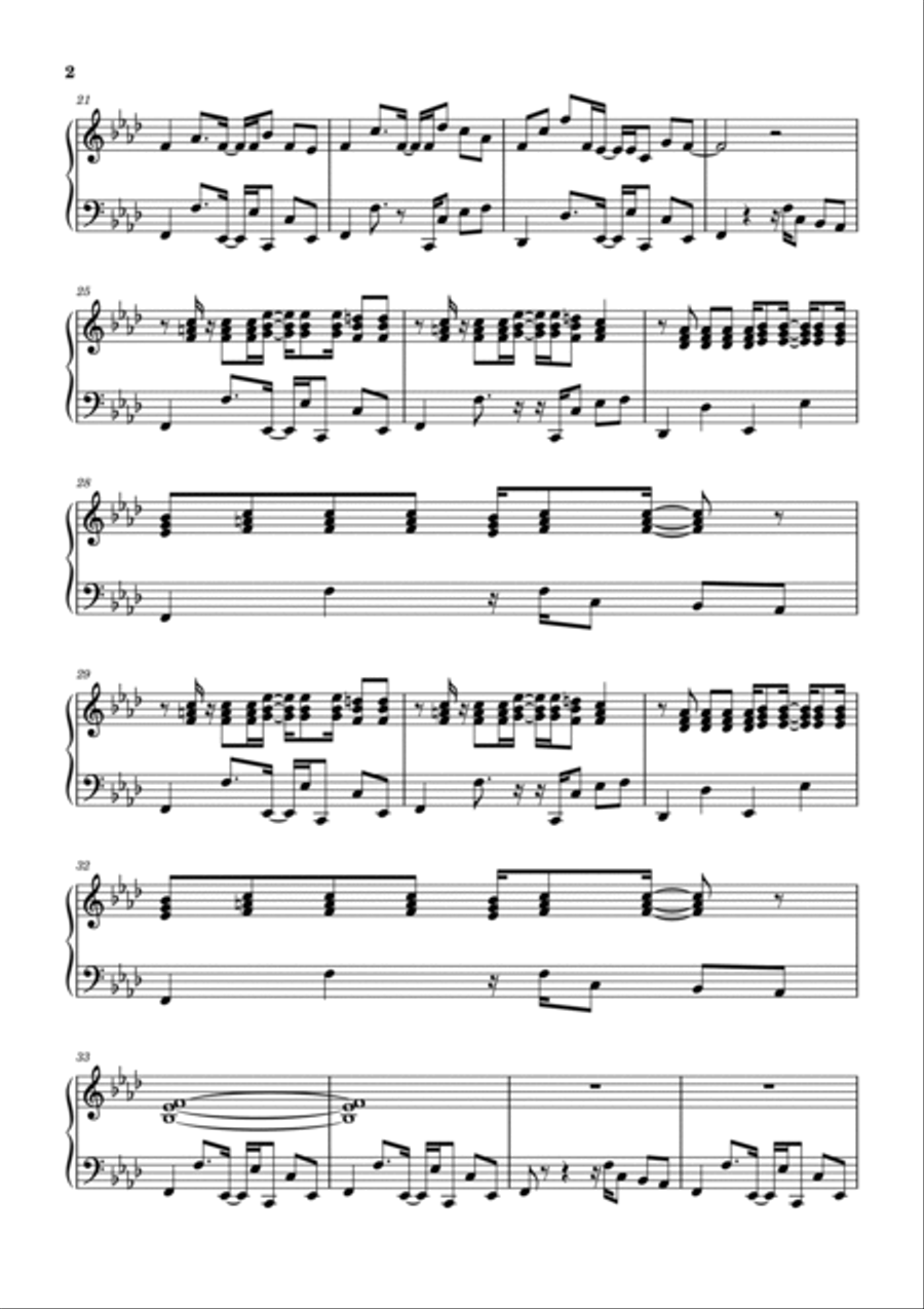 Axel F Piano Solo scores gallery preview page 2