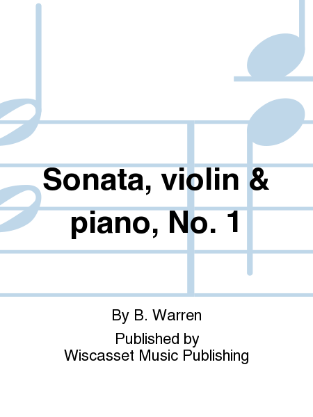Sonata, violin & piano, No. 1
