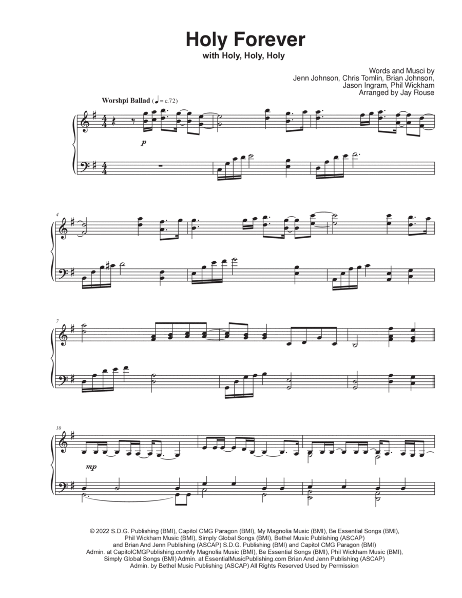 Holy Forever Piano Solo scores gallery preview page 1