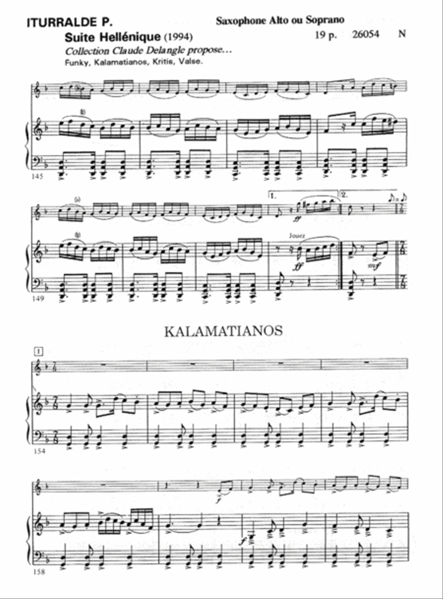Suite Hellenique Suite Hellenique Clarinet scores gallery preview page 2