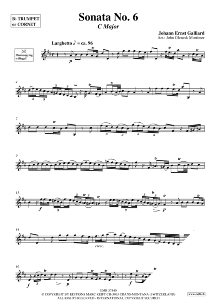 Sonata No. 6 Cornet scores gallery preview page 3
