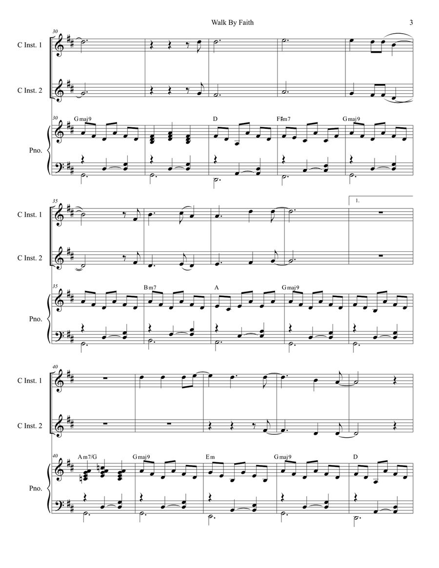 Walk By Faith Flute scores gallery preview page 3