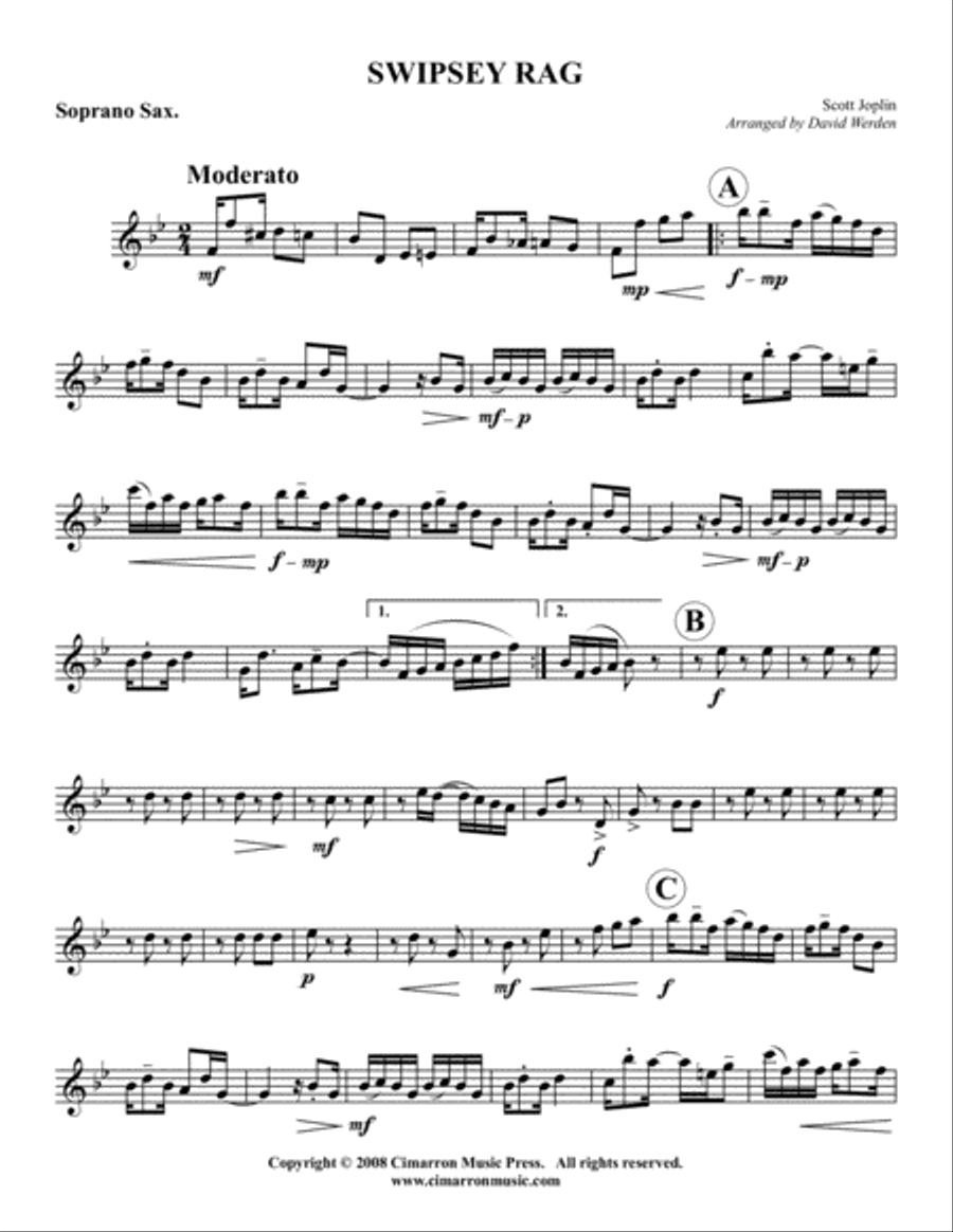 Swipesy Cake Walk Swipesy Cake Walk Saxophone Quartet scores gallery preview page 5