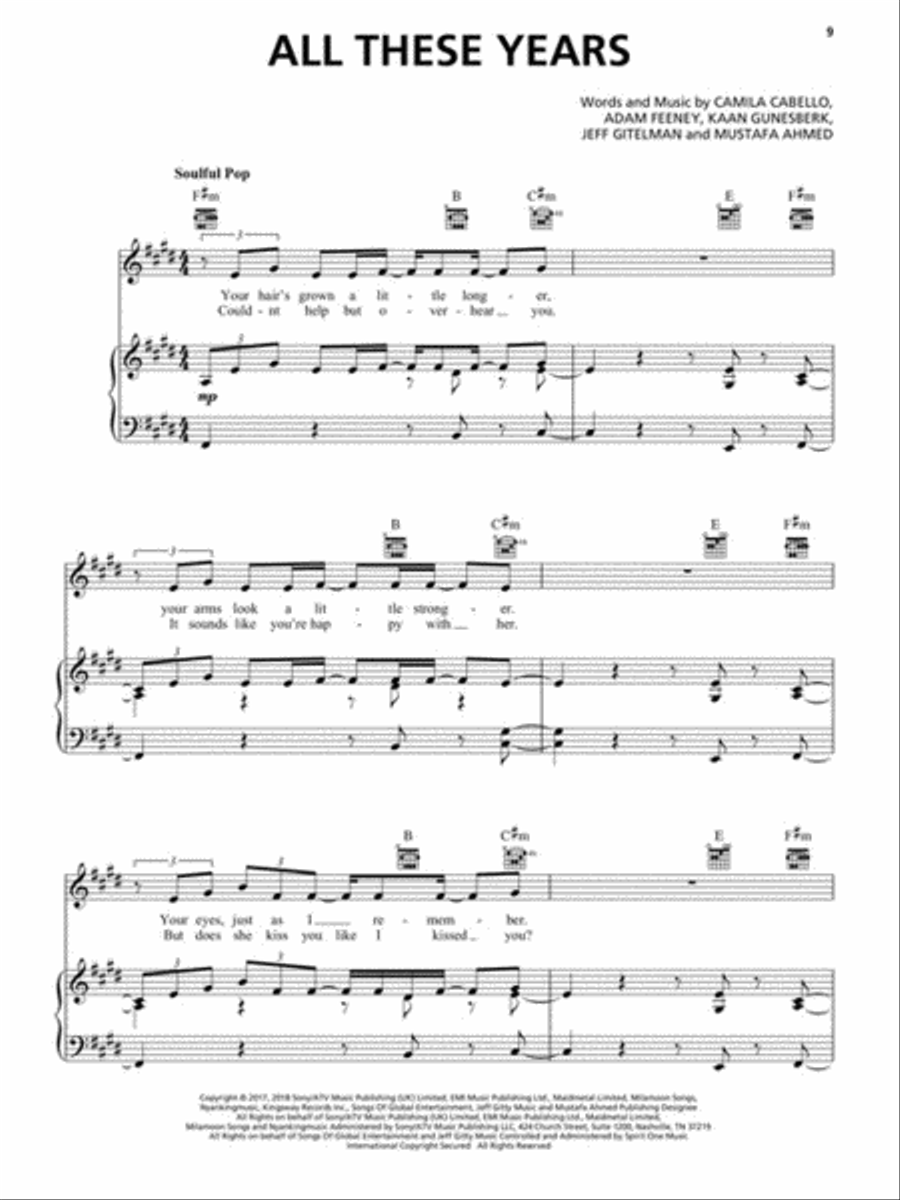 Camila Cabello - Camila Piano, Vocal, Guitar scores gallery preview page 4