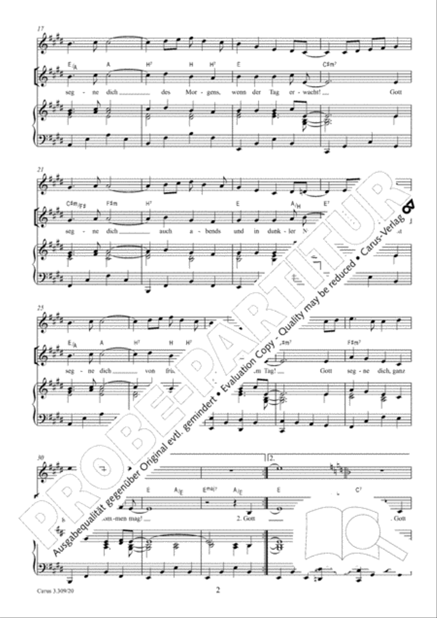 Gott sei mit dir Unison Choir scores gallery preview page 3
