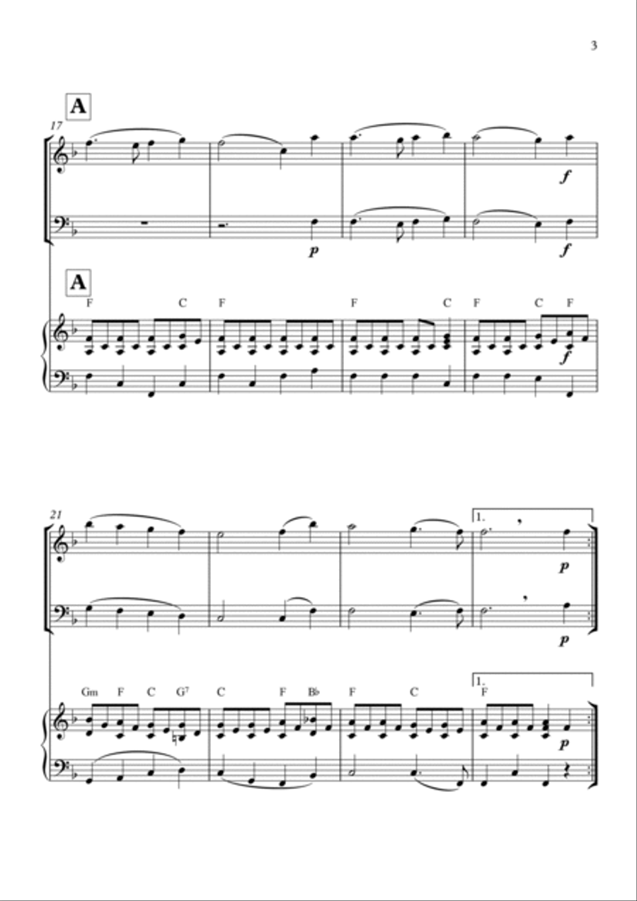 O Come, All Ye Faithful (Adeste Fidelis) Piano Trio scores gallery preview page 3