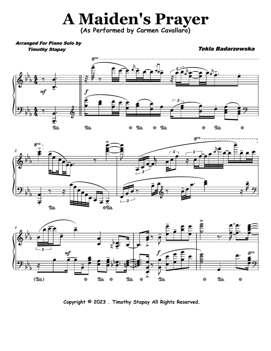 A Maiden's Prayer Piano Solo scores gallery preview page 1