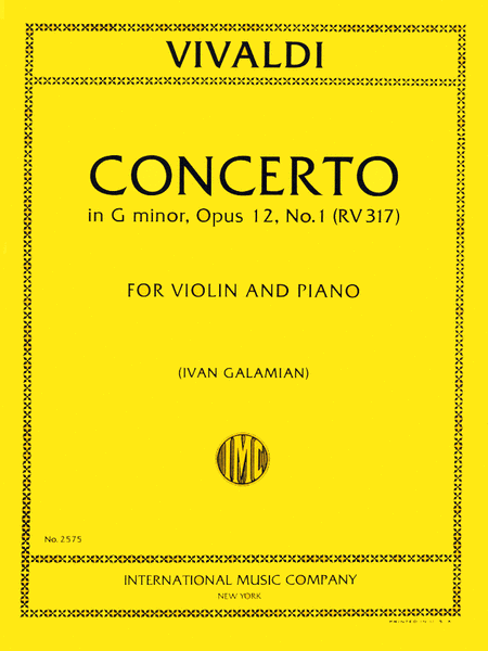 Concerto in G minor, RV 317 (Op. 12, No. 1) (GALAMIAN)