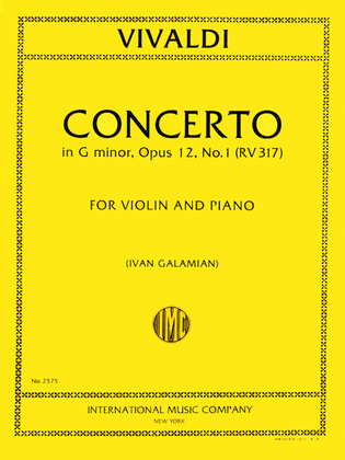 Book cover for Concerto in G minor, RV 317 (Op. 12, No. 1)